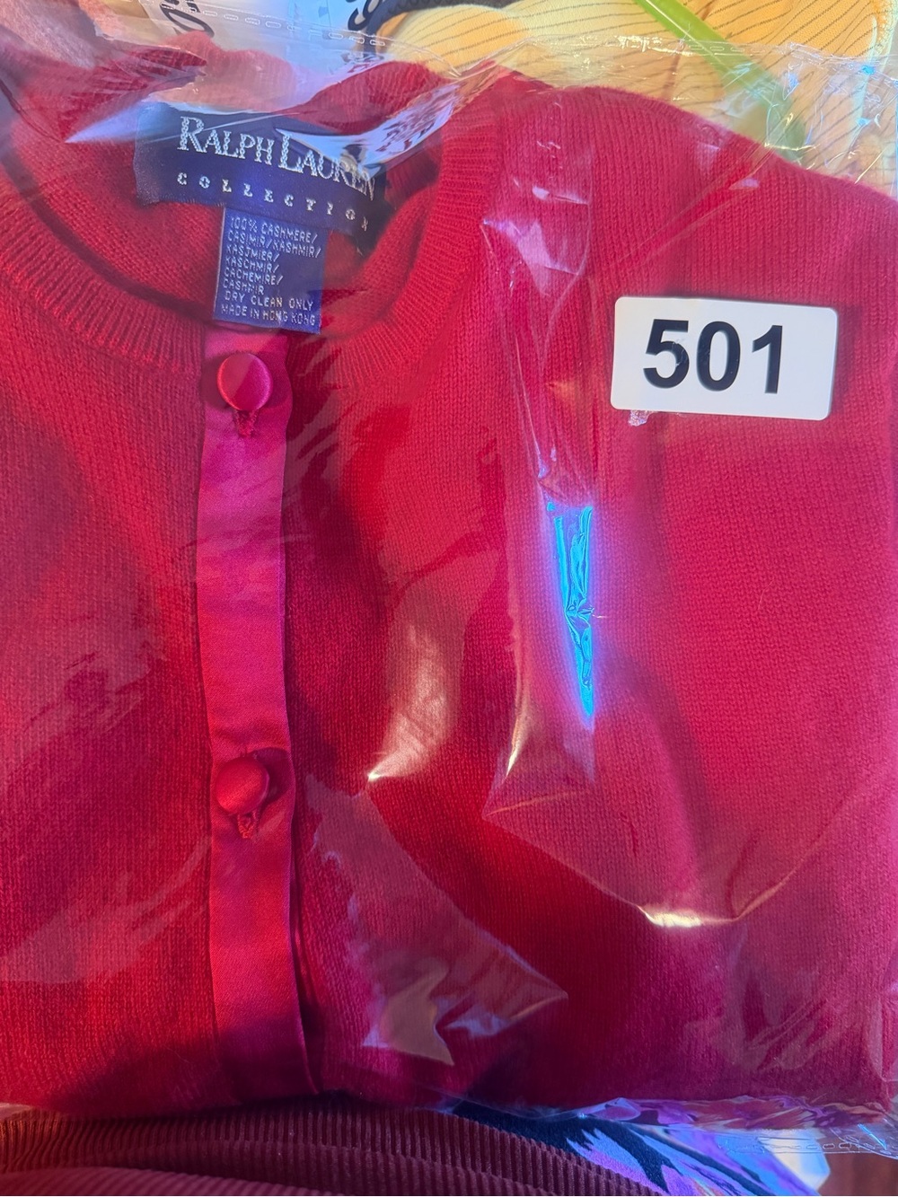 Purple label Ralph Lauren Red Button-Front Women's Cardigan 100% cashmere - Picture 10 of 14